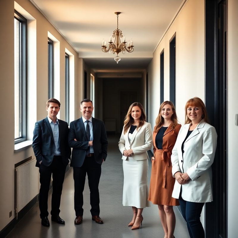 Malý tým čtyř českých finančních poradců stojí v moderní kanceláři v Olomouci